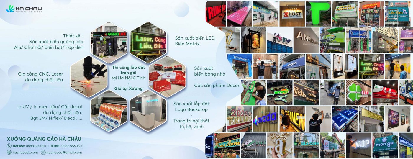 Hà Châu | Xưởng làm biển quảng cáo tại Hà Nội