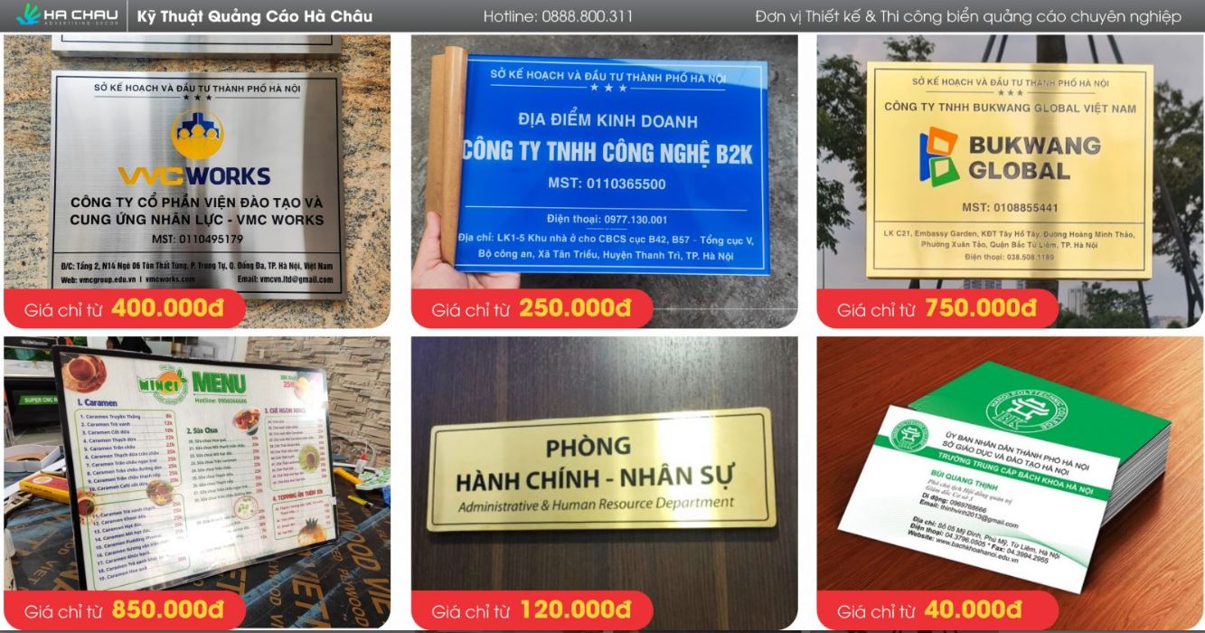 Làm biển công ty, biển phòng ban Làm biển công ty, biển phòng ban